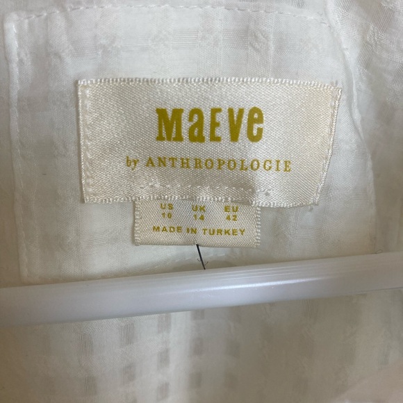 Anthropologie Maeve White Sleeveless babydoll blouse - Picture 5 of 6